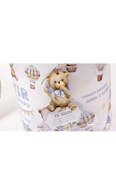 Trusou botez cu ursuleti albastri si baloane de aer cald Teddy Bear Bleu Hot Air Balloons 18